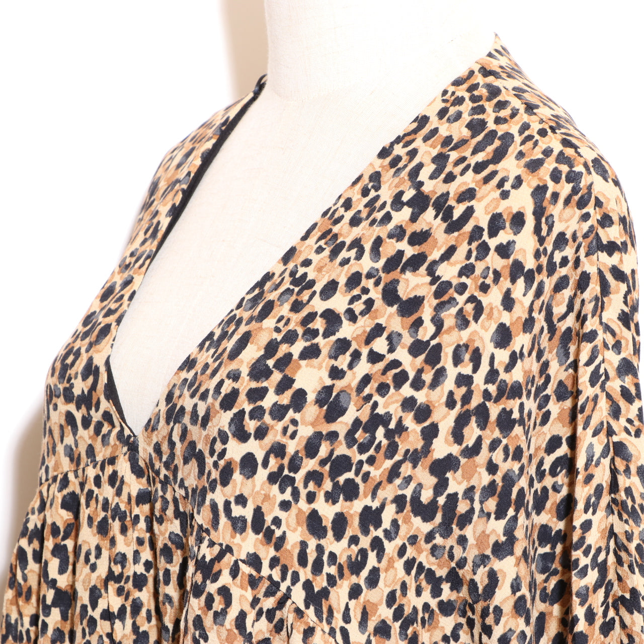 ★美品★ ZARA ザラ トップス チュニック 七分袖 レオパード柄 ゆったりシルエット カジュアル